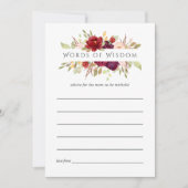 マルサラ及び赤面フローラブライダルシャワーアドバイス 招待状 (正面)