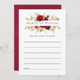 マルサラ及び赤面フローラブライダルシャワーアドバイス 招待状