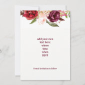 マルサラ水彩花ロマンチックな書道 セーブザデート (裏面)