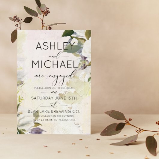 マルサラ油タイポグラフィ婚約パーティ招待状 招待状