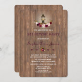 マルサラ素朴ウッドオールドランタンブライダルシャワー 招待状 (正面/裏面)