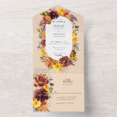 マルサラ素朴バーンオレンジ秋リースオールインワン オールインワン招待状 (内側)