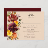 マルサラ素朴バーンオレンジ秋リース 出欠カード (正面/裏面)