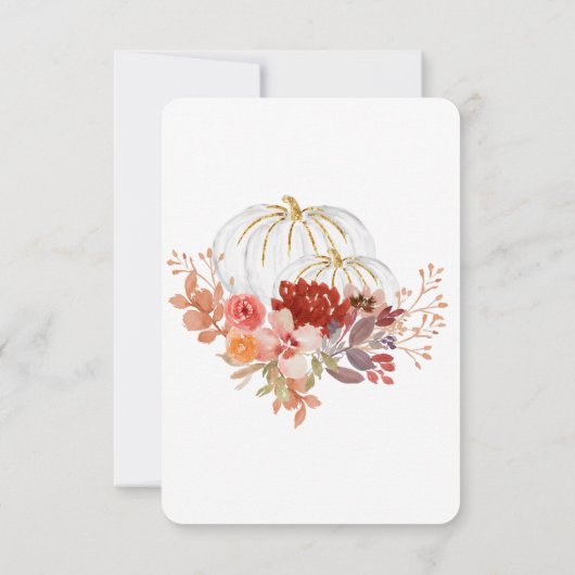 マルサラ素朴パンプキンファースト誕生日招待状 招待状 (裏面)