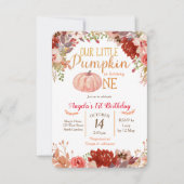 マルサラ素朴パンプキンファースト誕生日招待状 招待状 (正面)
