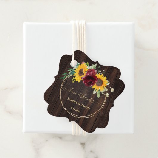 マルサラ素朴フローラひまわりウッドズ結婚ーズ フェイバータグ (インサイチュ)