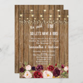 マルサラ素朴フローラオールドバーンI do BBQ招待状 招待状 (正面/裏面)