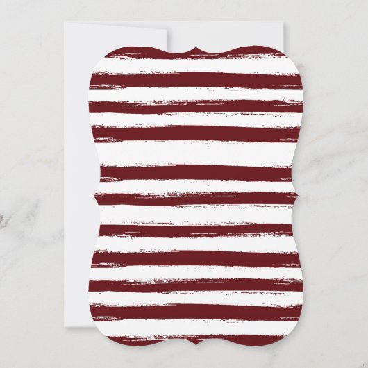 マルサラ素朴フローラブルゴーニュストライプーズ結婚ズ 招待状 (裏面)