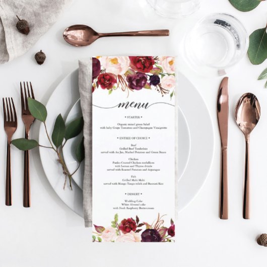 マルサラ素朴ブルゴーニュのメニュー プログラム