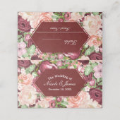 マルサラ素朴マ結婚ルーンフローラのテーブル プレイスカード (外部開封)