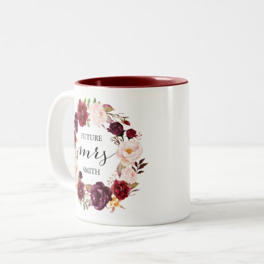 マルサラ結婚フローラの計画ミセス・コーヒー・マグ ツートーンマグカップ (正面左)