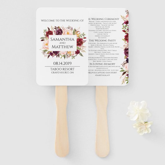 マルサラ縁ど結婚式 プログラム ハンドファン (正面&裏面)