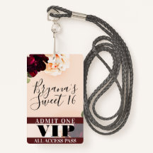 マルサラ花&ストリングライトスウィート16 VIPパス