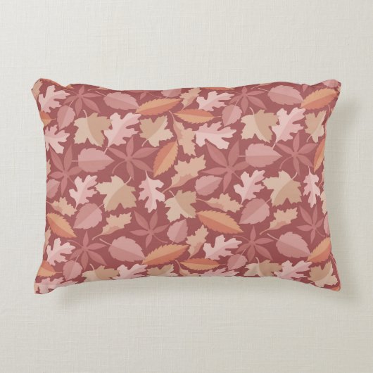 マルサラ葉の模様 アクセントクッション (正面)