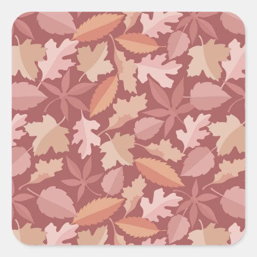 マルサラ葉の模様 スクエアシール (正面)