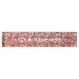 マルサラ葉の模様 デスクネームプレート