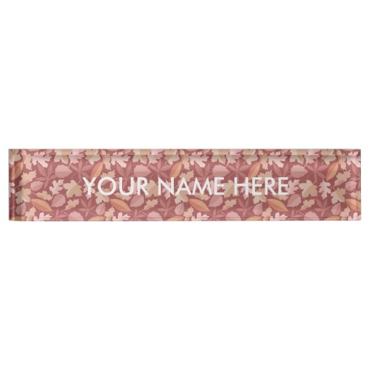 マルサラ葉の模様 デスクネームプレート (正面)