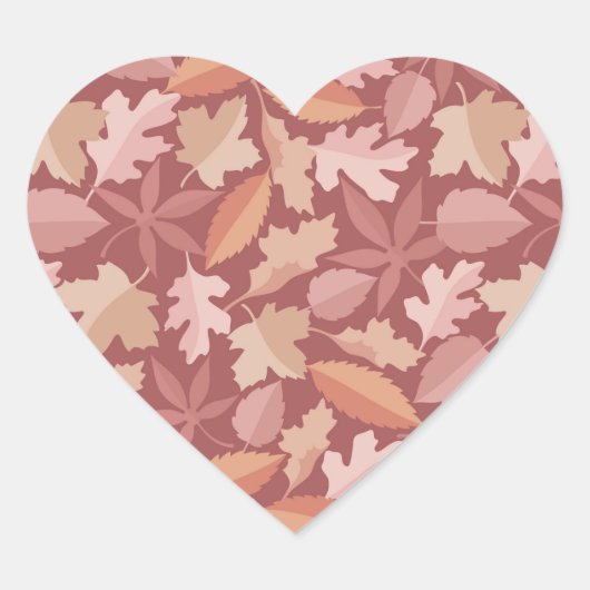 マルサラ葉の模様 ハートシール (正面)