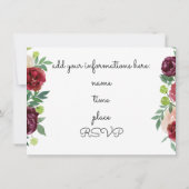 マルサラ赤い水の色の花の音楽リサイタル 招待状 (裏面)