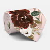 マルサラ赤面ピンクシックフローラグルームズ結婚ズ ネクタイ (ロール)