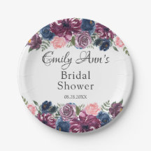 マルサラ赤面ピンクネイビーピーニーブライダルシャワー