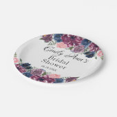 マルサラ赤面ピンクネイビーピーニーブライダルシャワー ペーパープレート (アングル)