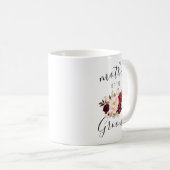 マルサラ赤面ピンクフローラマザーオブザグルームギフト コーヒーマグカップ (正面右)