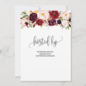 マルサラ赤面フローラブライダルシャワー招待 招待状 (裏面)