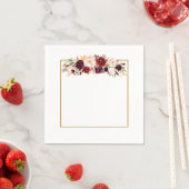 マルサラ金ゴールドスクエアフラワーモノグラム結婚ズナプキン スタンダードカクテルナプキン (インサイチュ)