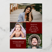 マルサラ金ゴールド書道写真卒業 箔招待状 (裏面)