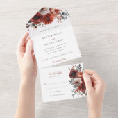 マルサラ開花遠くにティアRSVP結婚's オールインワン招待状 (貼ってはがせる)