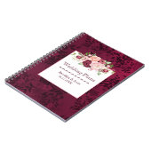 マルサラ ウォーターカラー 牡丹 ブーケ ウェディング プランナー ノートブック (左側)