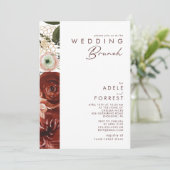 マルサラ オータム フローラル | ホワイト ウェディング ブランシュ 招待状 (スタンド正面)