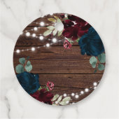 マルサラ&ネイビーフラワーズ素朴ブライダルシャワー フェイバータグ (裏面)