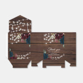 マルサラ&ネイビーフラワーズ素朴ブライダルシャワー フェイバーボックス (折り畳みなし)