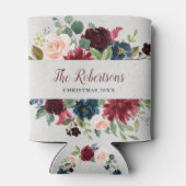 マルサラ&ネイビーフローラシャビーシックホリデーパーティー 缶クーラー (裏面)