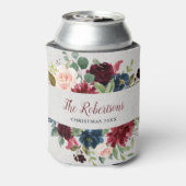 マルサラ&ネイビーフローラシャビーシックホリデーパーティー 缶クーラー (缶裏面)