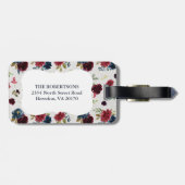 マルサラ&ネイビーフローラシャビーシックモノグラムカスタム ラゲッジタグ (裏面横)