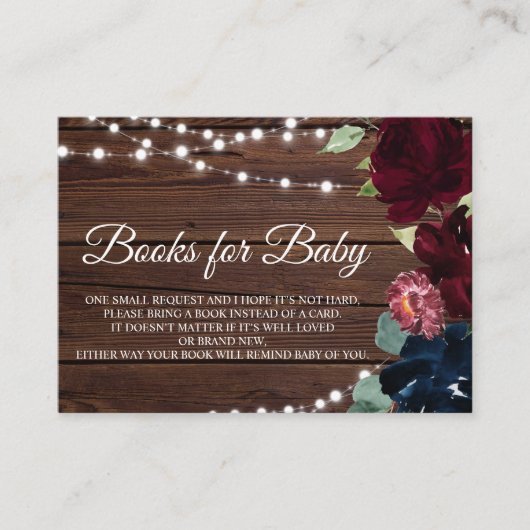 マルサラ&ネイビーベビーエンクロージャカード用フラワーブック エンクロージャーカード