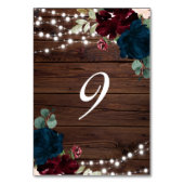 マルサラ&ネイビー素朴フラワーズウッド9テーブル番号 テーブルナンバー (裏面)