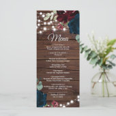 マルサラ&ネイビー素朴フラワーズ結婚ウッド メニュー (スタンド正面)