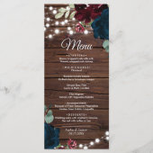 マルサラ&ネイビー素朴フラワーズ結婚ウッド メニュー (正面)