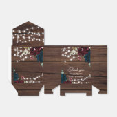 マルサラ&ネイビー素朴結婚式の引き出物ボックス フェイバーボックス (折り畳みなし)