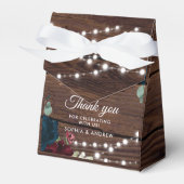 マルサラ&ネイビー素朴結婚式の引き出物ボックス フェイバーボックス (正面サイド)