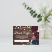 マルサラ&ネイビー花おむつ素朴ラッフルカード エンクロージャーカード (スタンド正面)