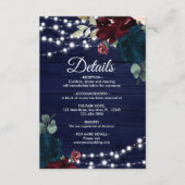 マルサラ&ネイビー花素朴木詳細 エンクロージャーカード (正面)