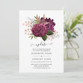 マルサラ&バラ金ゴールドフローラヴィンテージウェディングアップデート 招待状 (スタンド正面)