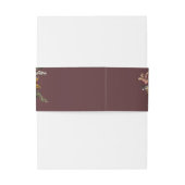 マルサラ バーガンディー ピーチ ウォーターカラー フローラル 招待状ベリーバンド (裏面例)