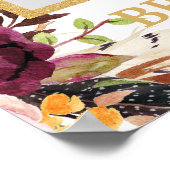 マルサラ バーガンディー ブラッシュ ピンク フラワル フォト プロップ ポスター (角)