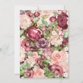 マルサラ バーガンディー ラスティック フローラル グラム ブライダル シャワー 招待状 (裏面)